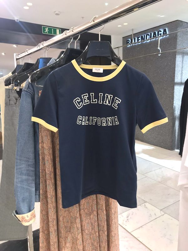 셀린느 캘리포니아 70&#039;S 코튼 저지 티셔츠