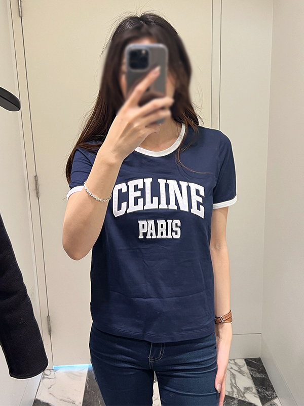 셀린느 파리 70&#039;S 코튼 저지 티셔츠
