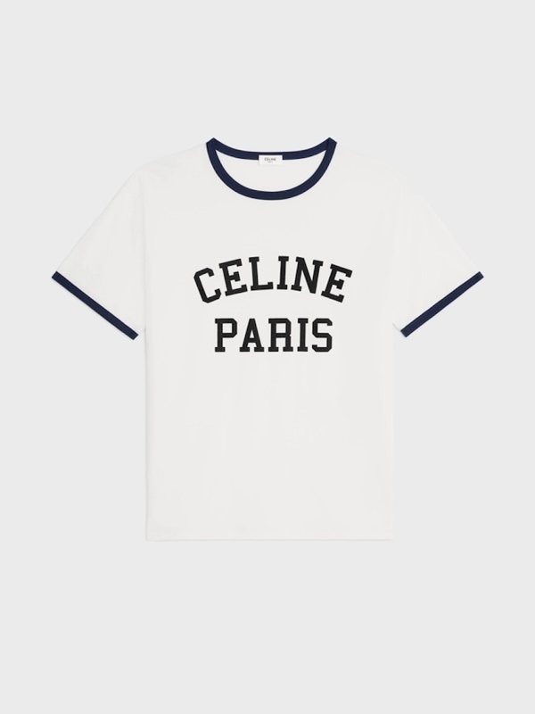셀린느 파리 루즈 코튼 저지 티셔츠